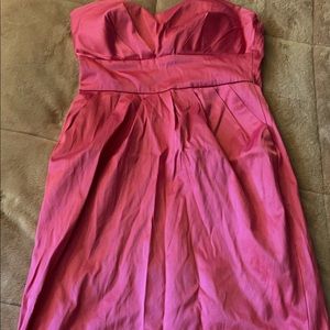 Hot pink strapless cocktail dress